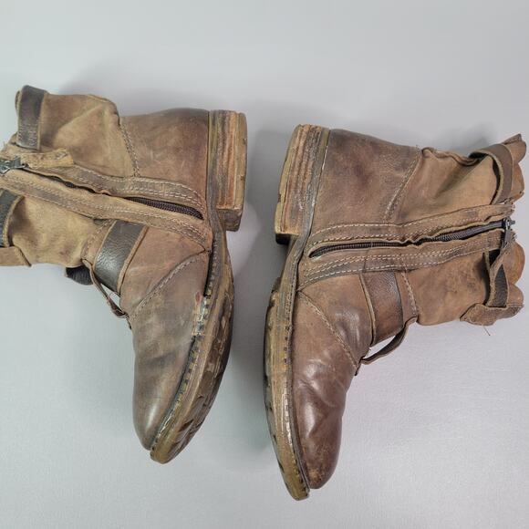 AS.98 Boho Biker Ankle Boots Italian Zipper Bootie Size 38 US 7.5-8 FLAWS READ - Picture 8 of 12